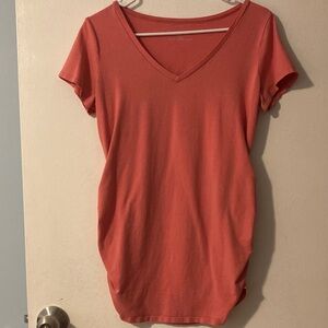 Motherhood Maternity Coral V-Neck Tee
